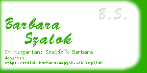 barbara szalok business card